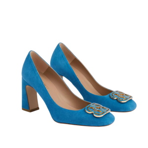 L.K. Bennett Truly French Blue Suede Motif Courts